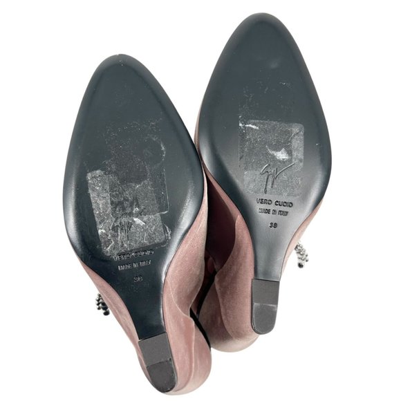 NWOB Giuseppe Zanotti Deva Punk Velvet Crystal Embellished Wedge Heels - Picture 10 of 15